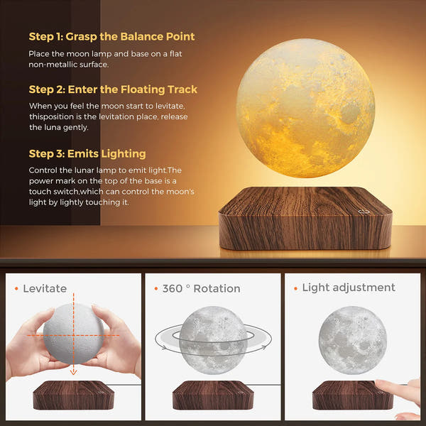 Floating Moon Lamp™: Enchanting 3D Night Light